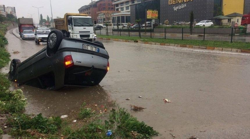 Tokat&rsquo;ta Otomobil Takla Attı: 1 Yaralı