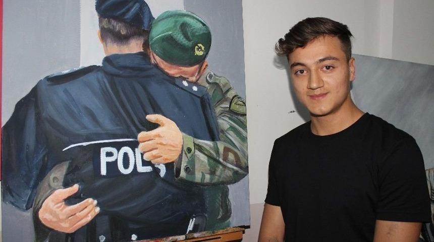 &Ouml;ğrenciler 15 Temmuz&rsquo;u Resimlerle Anlattı