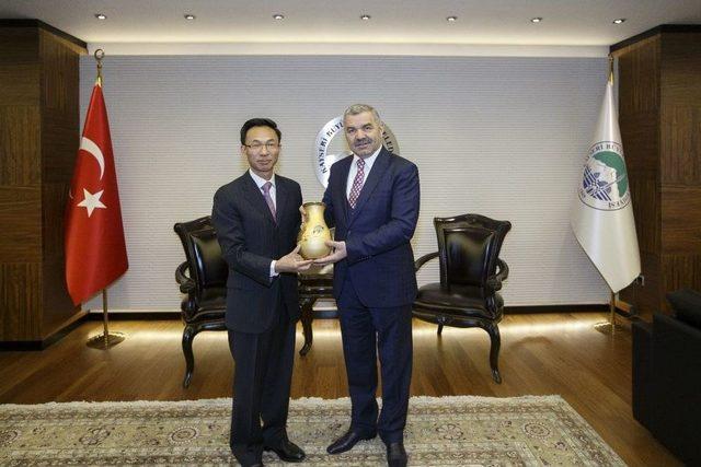 Başkan Çelik, Çin Büyükelçisi Ve Çinli İş Adamı Heyeti İle Görüştü 2