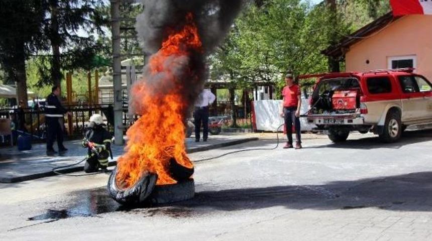 Yeni Geliştirilen Yangın S&ouml;nd&uuml;rme Sistemi Test Edildi