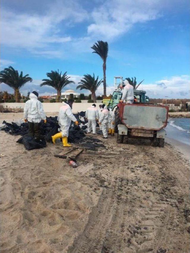 Çeşme'de Deniz Yakıttan Temizlendi