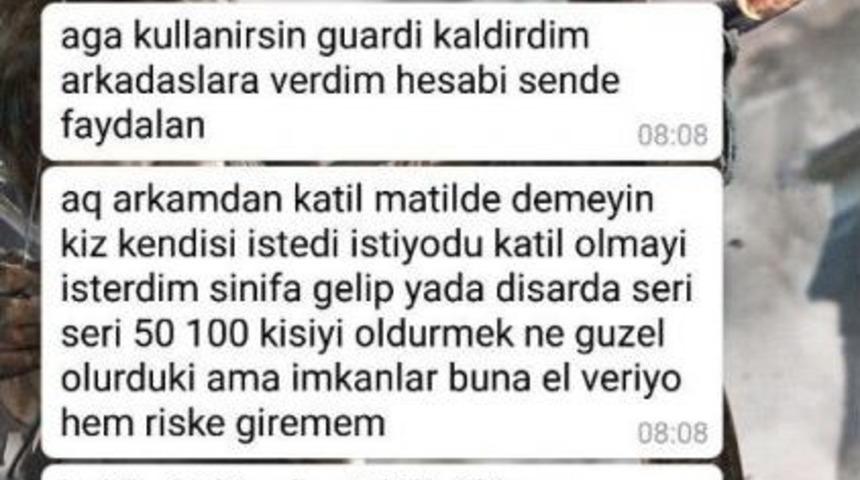 Lisedeki Katilden Şok Yazışmalar: "50-100 Kişiyi &Ouml;ld&uuml;rmek Ne G&uuml;zel Olurdu"