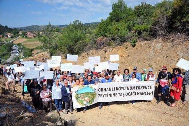 Orhanlı Vadisi'ne Taş Ocağı Iznine Eylemli Tepki