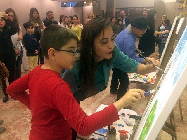 G&ouml;rme Engelli &Ccedil;ocuklar Anlattı, Ressamlar Tuvale Aktardı 2