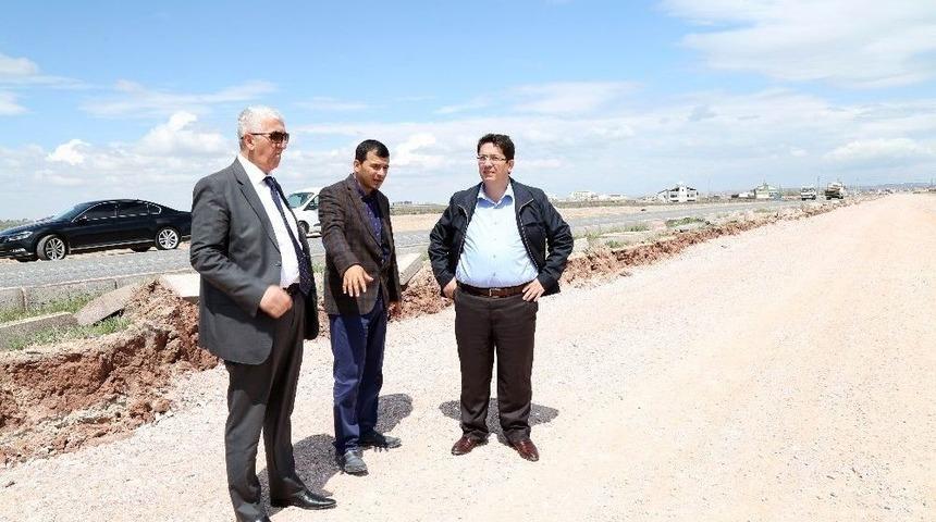 Başkan Yazgı, Osb Yolundaki &Ccedil;alışmaları Denetledi