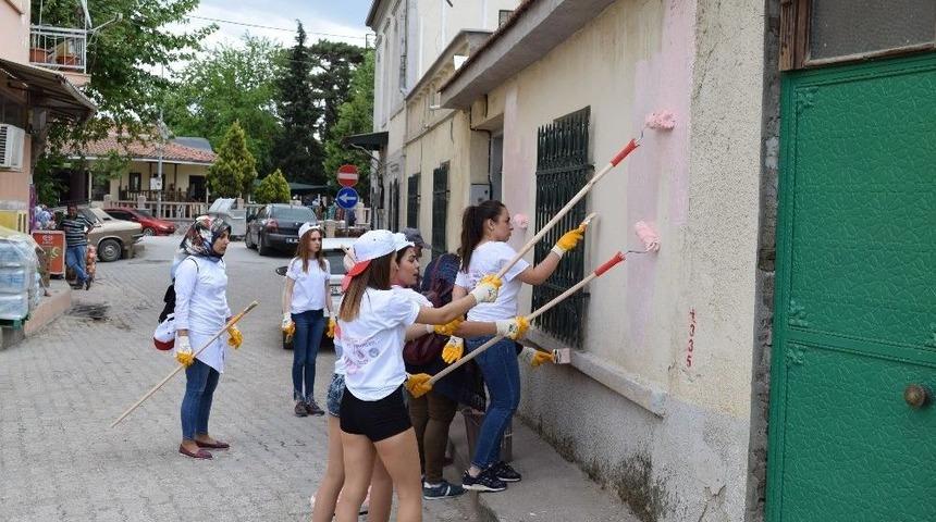 Tarihi Yapıları Boyaladılar