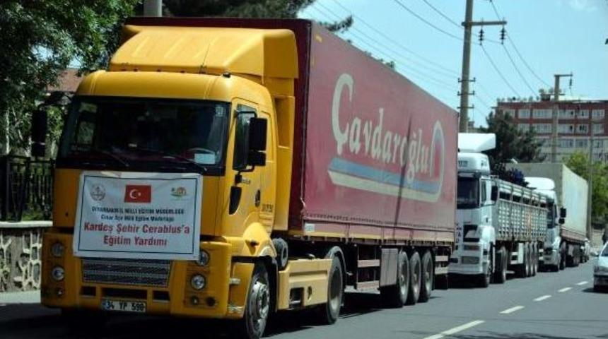 El Bab Ve Cerablus'taki &Ouml;ğrencilere Diyarbakır'dan Yardım Tır'ları