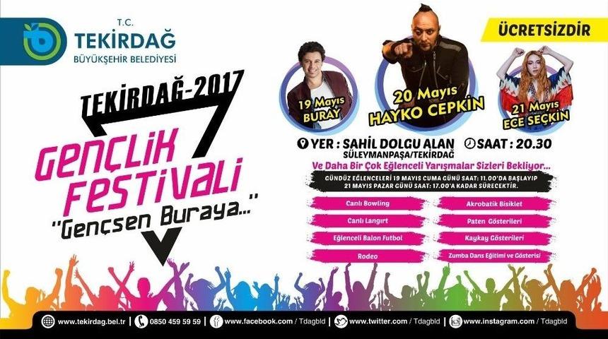 Tekirdağ&rsquo;da Gen&ccedil;lik Festivali D&uuml;zenlenecek