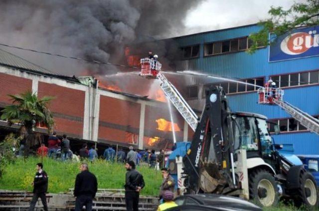 Trabzon'da Mobilya Fabrikası Yandı