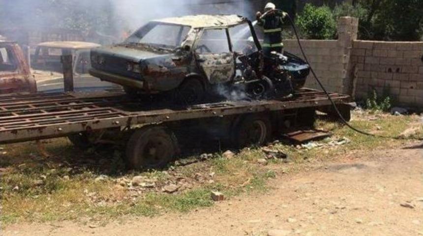Hatay&rsquo;da Yediemin Deposunda Yangın Paniği