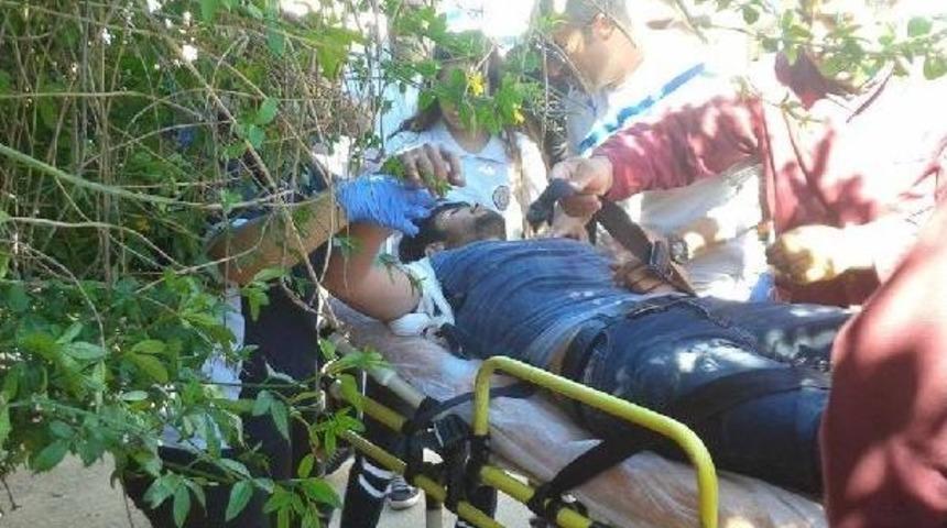 Erik Toplarken D&uuml;ş&uuml;p Korkuluk Demirine Saplandı