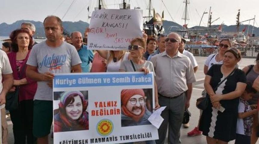Marmaris'te A&ccedil;lık Grevindeki Akademisyen Ve &Ouml;ğretmene Destek Eylemi