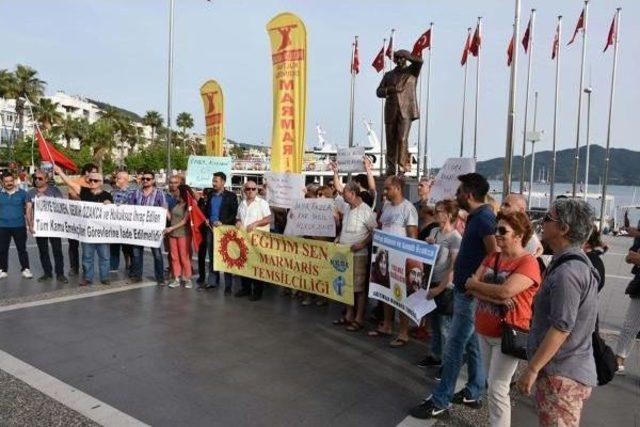 Marmaris'te Açlık Grevindeki Akademisyen Ve Öğretmene Destek Eylemi