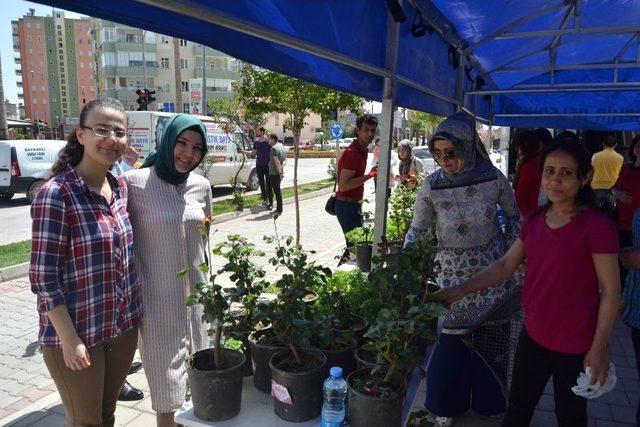 Kozan’da Anneler Gününde Kadınlara Gül Dağıtıldı