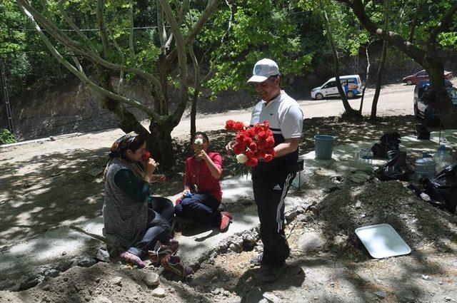 Başkan Erol, Yürüyüş Sonunda Karanfil Dağıttı