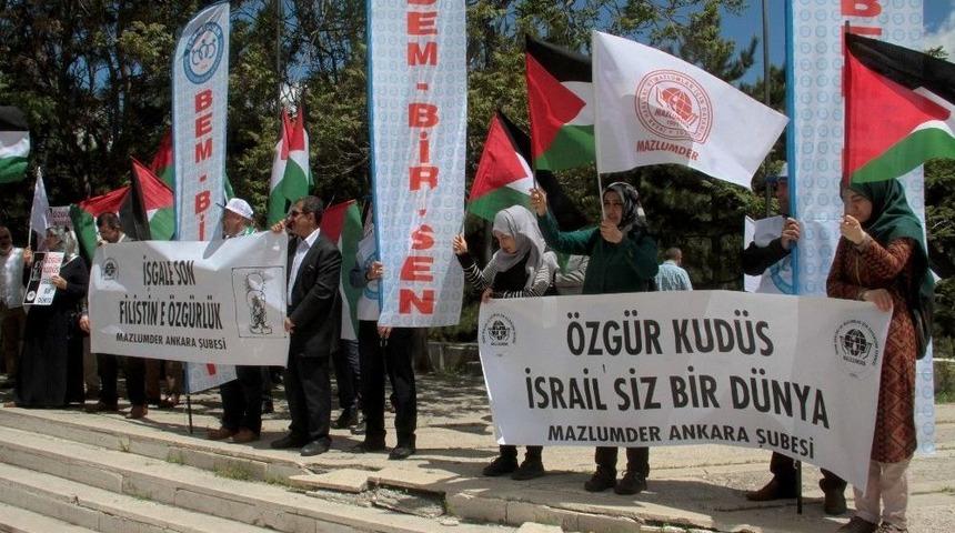 İsrail&rsquo;in Filistin&rsquo;i İşgali 69. Yılında Ankara&rsquo;da Protesto Edildi
