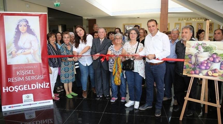 Gaziemir&rsquo;de Kursiyerin Resim Sergisi Tam Not Aldı
