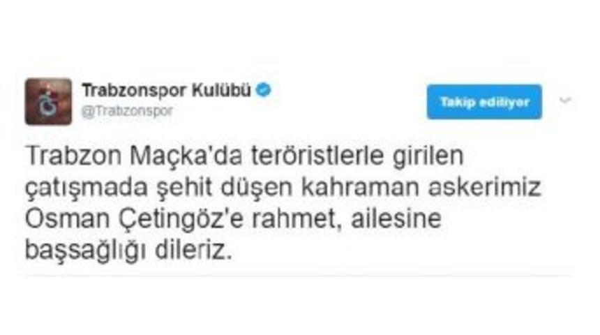 Trabzonspor&rsquo;Dan Şehit Asker I&ccedil;in Başsağlığı Mesajı