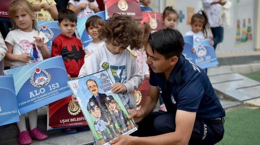 Uşak&rsquo;ta Zabıta Miniklere Trafik Kurallarını &Ouml;ğretiyor