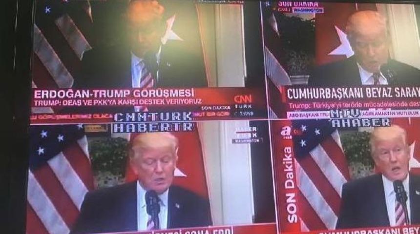 Erdoğan Ve Trump Ortak Basın A&ccedil;ıklamasını Bir&ccedil;ok Haber Kanalı Canlı Yaınladı