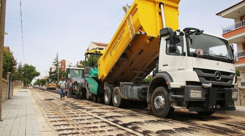 Karaman Belediyesinin Asfalt &Ccedil;alışmaları Devam Ediyor
