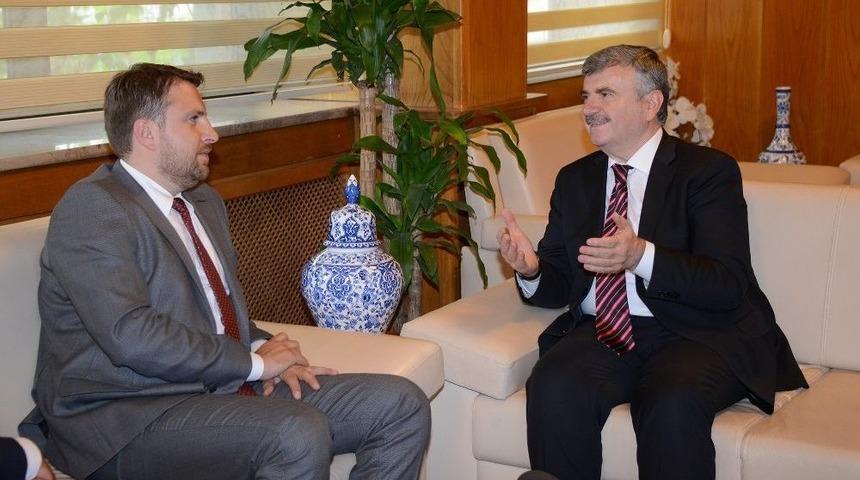 Saraybosna B&uuml;y&uuml;kşehir Belediye Başkanı Skaka&rsquo;dan Başkan Aky&uuml;rek&rsquo;e Ziyaret