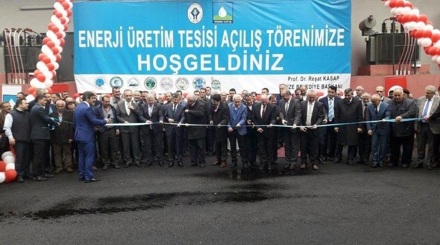 Rize&rsquo;de İ&ccedil;me Suyu Arıtma Tesisinde Kurulan "enerji Santrali" T&ouml;renle A&ccedil;ıldı