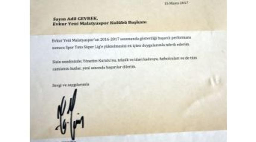 Fatih Terim&rsquo;den Evkur Yeni Malatyaspor&rsquo;a Kutlama Mesajı