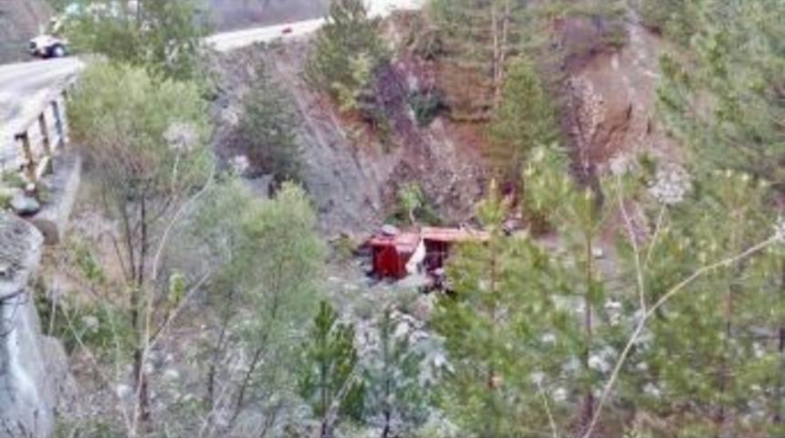 Frenleri Boşalan Kamyonet &Ccedil;aya U&ccedil;tu: 9 Yaralı