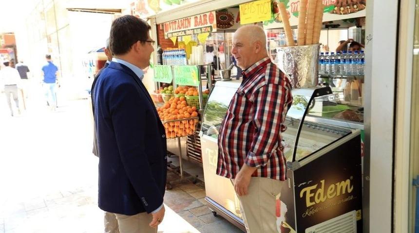 Başkan Subaşıoğlu Bayramyeri&rsquo;nde Esnafı Ziyaret Etti