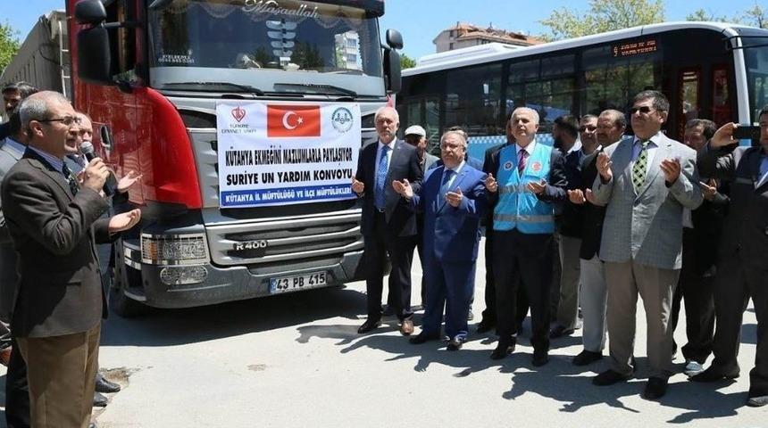 K&uuml;tahya&rsquo;dan Suriye&rsquo;ye 7 Tır Un Yardımı
