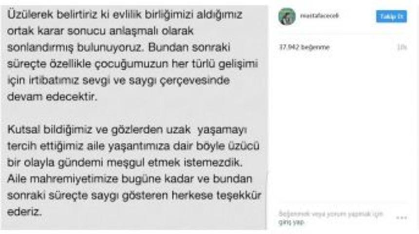 Mustafa Ceceli Eşinden Boşandı
