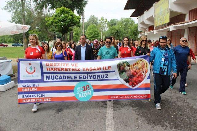 Edirne’de Düzenlenen Yürüyüşle Obeziteye Dikkat Çekildi