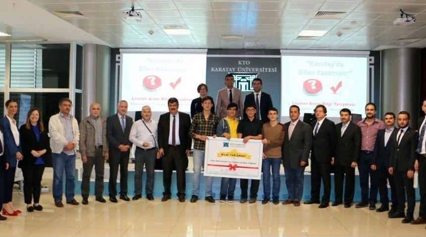 Kto Karatay &Uuml;niversitesinde Liseler Arası &Ouml;d&uuml;ll&uuml; Bilgi Yarışması D&uuml;zenlendi