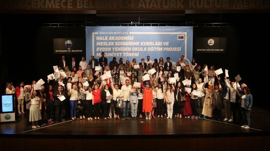 Meslek Edindirme Kurslarını Tamamlayan Kursiyerler Sertifikalarını Aldı