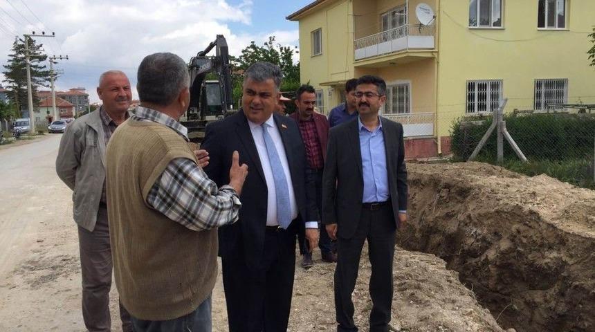 Başkan &Ouml;zaltun, Şebeke Hattı &Ccedil;alışmalarını İnceledi