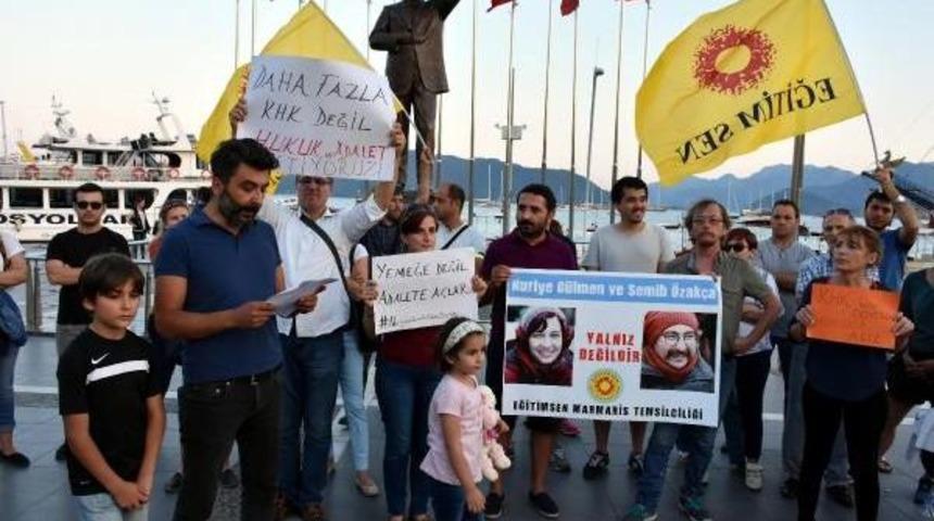 Marmaris'te Stk Temsilcileri Ohal Ve Khk'ların Kaldırılması I&ccedil;in Eylem Yaptı