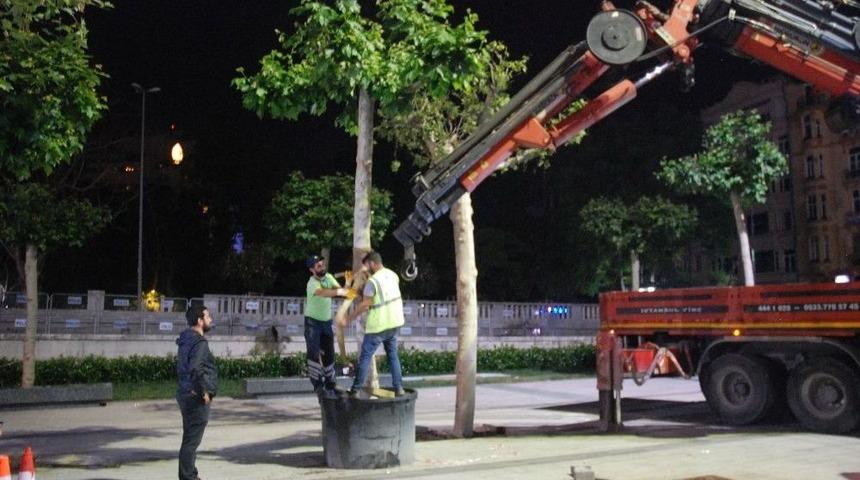 Taksim Meydanı Ağa&ccedil;landırma &Ccedil;alışmaları Sona Erdi