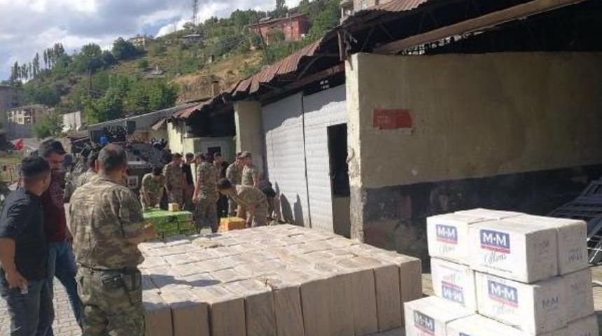 Şemdinli'de 36500 Paket Ka&ccedil;ak Sigara Yakalandı