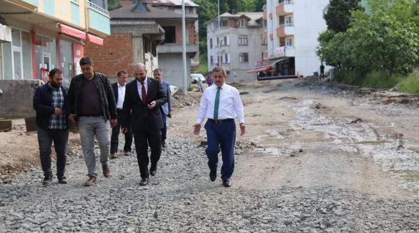 Hastane Yolunda Sıcak Asfalt Çalışması