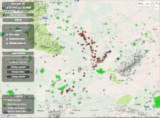 Karapınar'da 293 Obruklu Harita