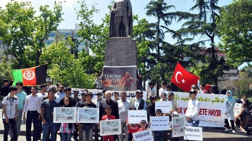 Trabzon&rsquo;da Yaşayan Afganlar &Uuml;lkelerindeki Ter&ouml;r&uuml; Protesto Etti