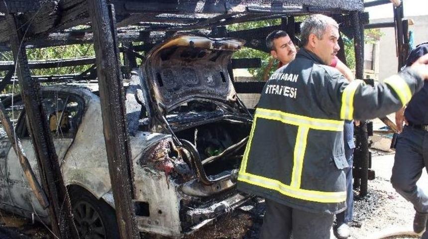 Alev Alan Park Halindeki Otomobil K&uuml;l Oldu