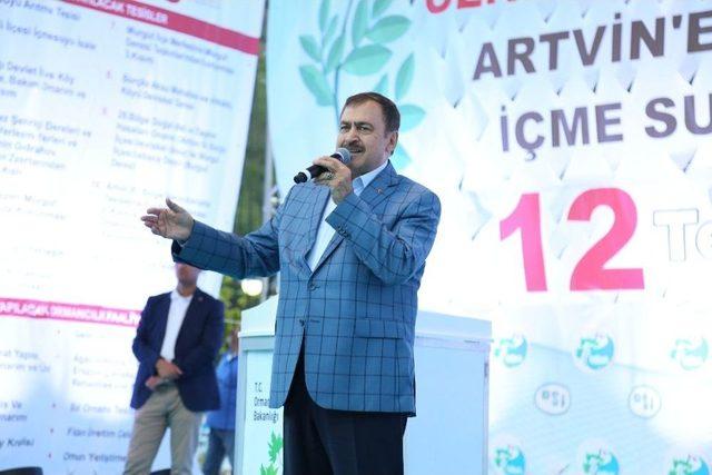 Bakan Eroğlu, Artvin’de 12 Tesisin Açılışı Yaptı