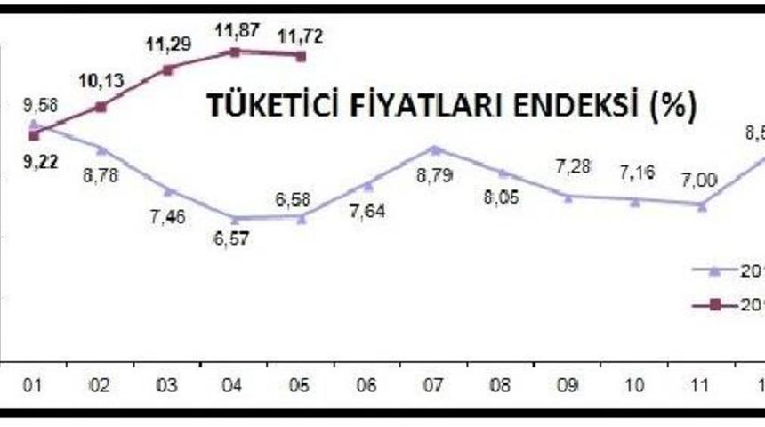 T&uuml;ketici Fiyatları Mayıs'ta Y&uuml;zde&nbsp;0.45&nbsp;Arttı; Yıllık Enflasyon Y&uuml;zde 11.72 (3)