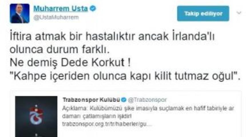 Trabzonspor Başkanı Usta: Kahpe I&ccedil;eriden Olunca Kapı Kilit Tutmaz