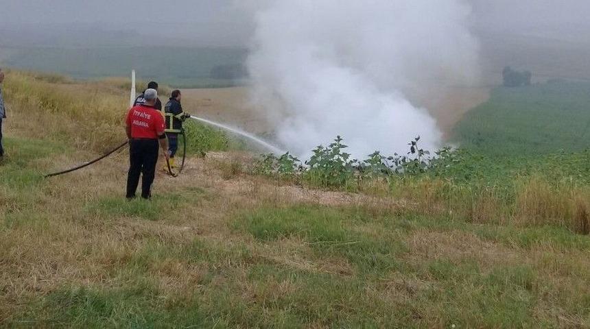 Ham Petrol Boru Hattında Hırsızlık Yapılırken Yangın &Ccedil;ıktı