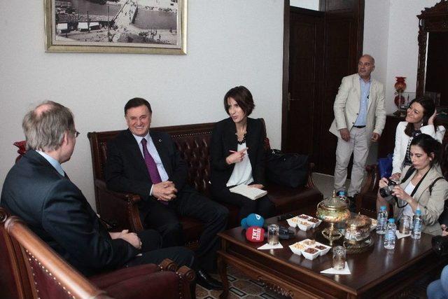 Ab Türkiye Delegasyonu Başkanı Berger’den Başkan Savaş’a Ziyaret 1