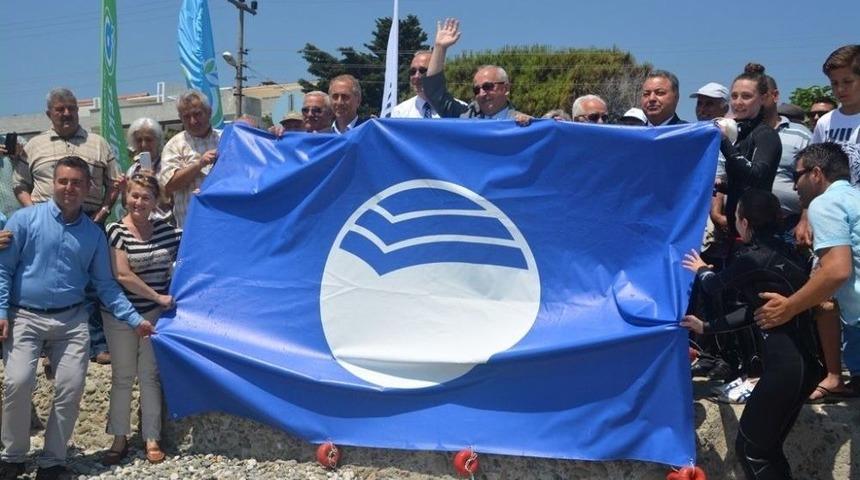 Tekirdağ M&uuml;refte Kıyılarında Mavi Bayrak T&ouml;renle G&ouml;ndere &Ccedil;ekildi