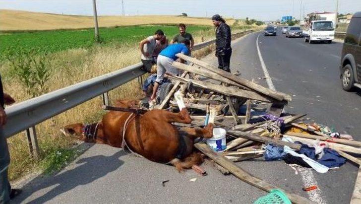 Kamyon At Arabasına Çarptı: 3 Yaralı